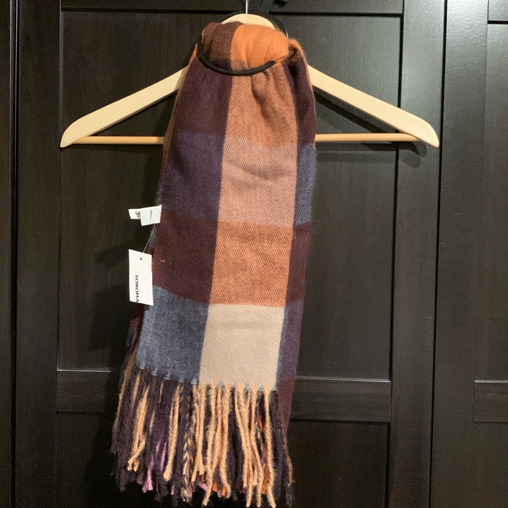 Wine Plaid Winter Scarf